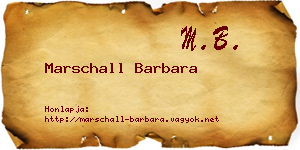 Marschall Barbara névjegykártya